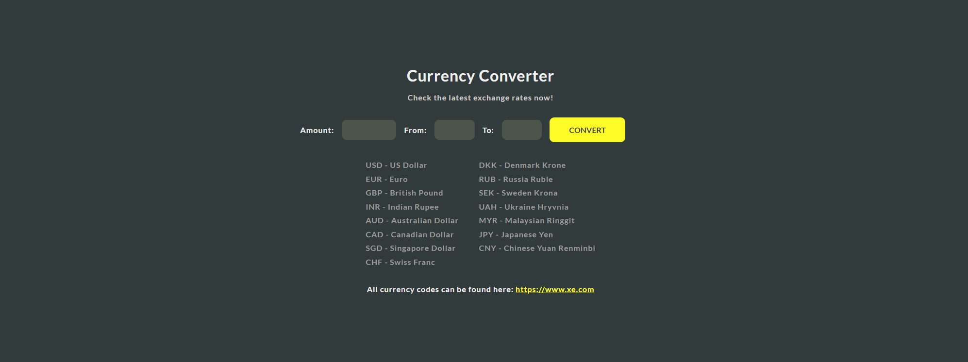Currency Converter project