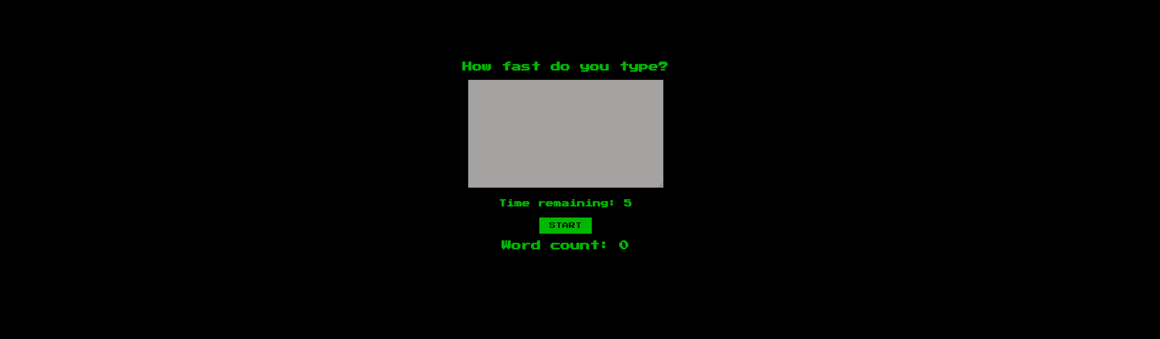 Speed typing game